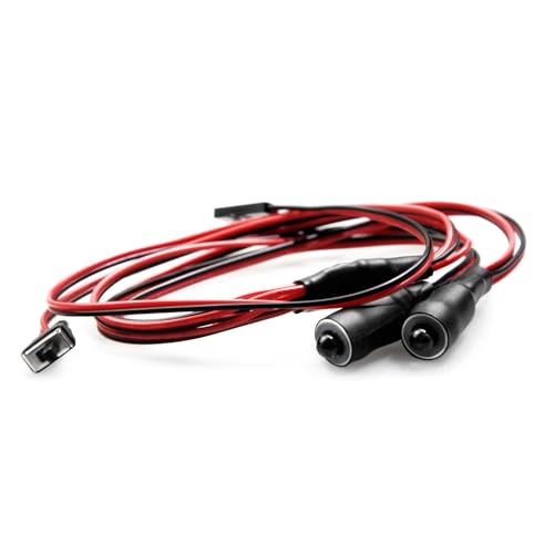 MORFUM RC Car 2 LEDs Angel Eyes & Demon Eyes LED Light Headlights 10mm Outer Diameter Lamp for 1/10 RC Model Car Crawler Truck Racing Car Headlamps (Inner Multicolor+Outer White)