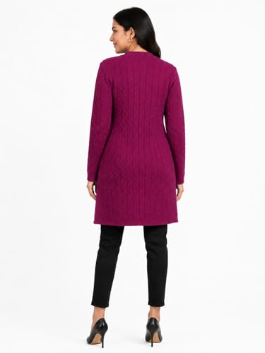 Image of HAUTEMODA Women's Wool Banded Collar Cardigan