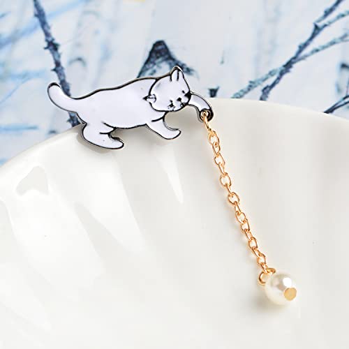Image of Cute Pins Backpack Pins Alloy Enamel Brooch Cat Funny Cat Brooch Cowboy Badge Pin for Bookbags Clothes /Jackets & Hat Decoration