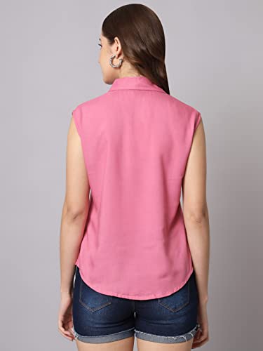 Image of FUNDAY FASHION Women's Rayon Blend Regular Fit Solid Casual Sleevesless Shirt (Pack of 2)