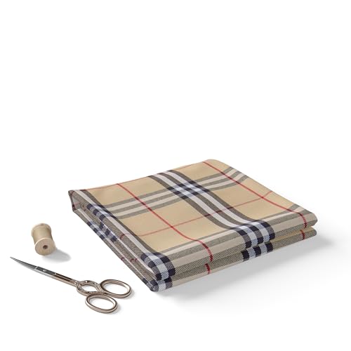 Image of BIGREAMS Unstitched Yarn Dyed Cotton Poly Checkered Shirt Fabric - 58 inch Wide, Soft & Breathable Material for Men /Women - Ideal for Casual & Formal Wear