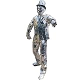 Earthradius Mirror Man Costume Handmade Stilts Walker Silver Mirror Show Performance Party Halloween Event Costume Outfit (XL, Short style)