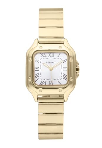 Radiant - Colección Chris Her - Reloj analógico de Pulsera para Mujer. Reloj de Brazalete con Esfera Blanca y Correa Dorada. Tamaño 27,5mm. 3ATM Radiant - Colección Chris Her - Reloj analógico de Pulsera para Mujer. Reloj de Brazalete con Esfera Blanca y Correa Dorada. Tamaño 27,5mm. 3ATM