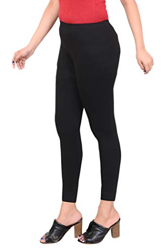 Image of High Waist Solid Woman Legging for Casual & Formal Wear Cotton Lycra Ankle Length Leggings
