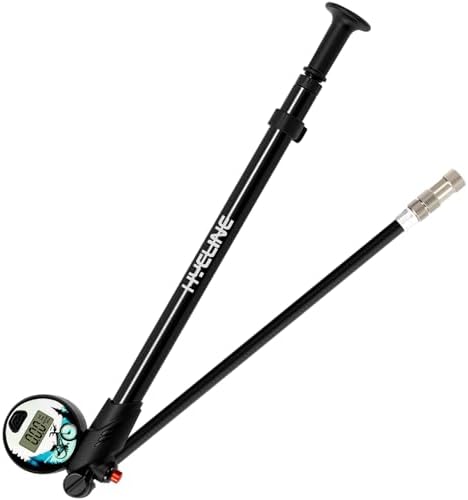 Hycline Digital Shock Pump for Mountain Bike, High Pressure 300 Psi for Front Fork and Rear Bicycle Suspension Air Pump with Digital Display Fits Schrader & Presta Tire Valve-Black