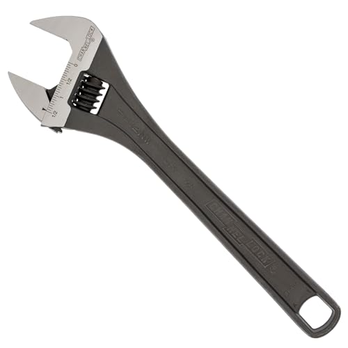 Adjustable Wrench, 12 in., Black, Plain