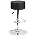 Flash Furniture Contemporary Black Vinyl Adjustable Height Barstool with Round Seat and Chrome Base