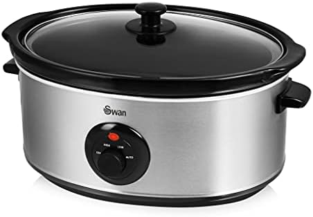 Swan SF17030N Stainless Steel Slow Cooker, 6.5 Litre, Silver