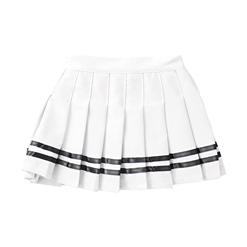 Vastwit Toddler Little Girls Skater Tennis Skirts A-Line Pleated Mini Skirt With Lining Shorts White&Black 9-12 Months #TOP1