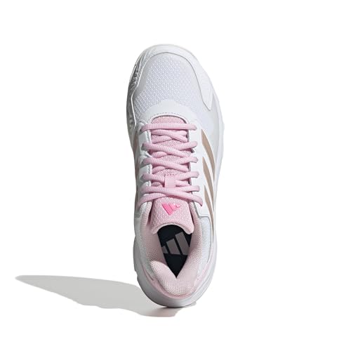 Adidas Donna Courtjam Control 3 Tennis Shoes, Cloud White/Silver Metallic/Lucid Pink, 39 1/3 Eu - 3