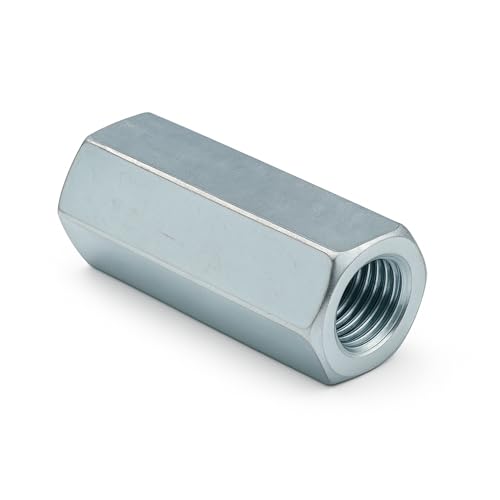 YaaYii 1/4-20 Hex Coupling Nut, Pack of 12, Zinc-Plated Carbon Steel Extension Rod Coupler Connector