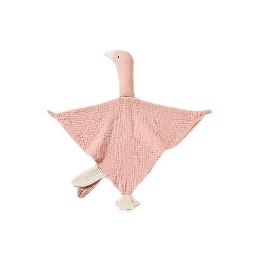 Image of Baby Loveys Security Blankets Cotton Muslin Soft Lovie Cuddly Lovies for Infants Unisex Boy Girls, Cuddle Goose Pink