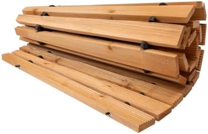 Plow & Hearth 4' Curved Outdoor Wooden Pathway | 18" Wide Rollout...