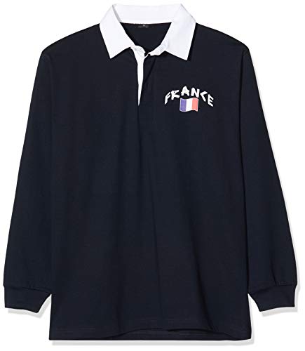 Polo rugby France manches longues finitions premium homme