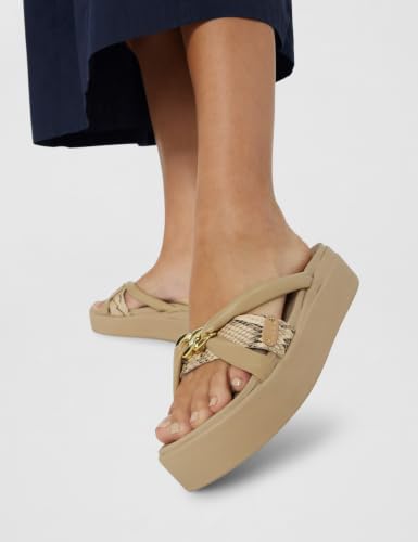 Image of ELLE Women Textured Platform heel sandal with Chain Detail