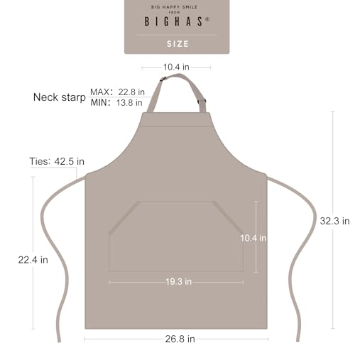 Adjustable Bib Apron with Long Ties for Women Men 18 Colors Chef Kitchen Cooking
