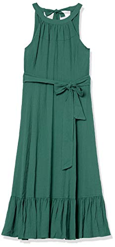 Calvin Klein Women's Midi Dress with Halter Tie Neck and Self Sash, Sequoia, 6