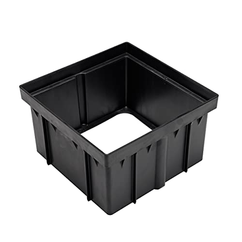 NDS 1216 Catch Basin Riser for 12 Inch Square Catch Basin Drain and 12 Inch Low-Profile Adapter Drain, Black
