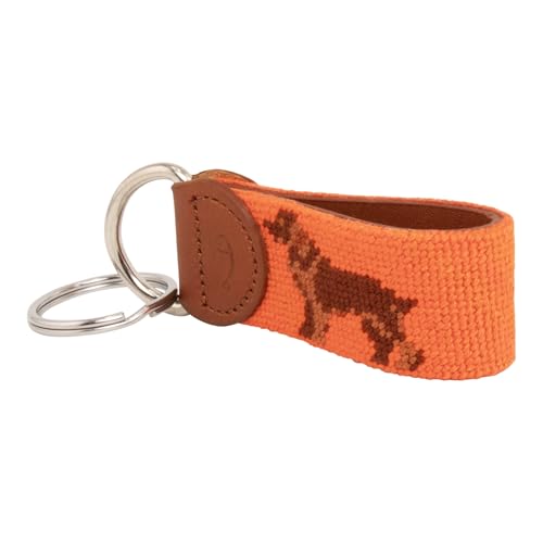 Image of Leather Hand-Stitched Needlepoint Key Fob or Key Chain