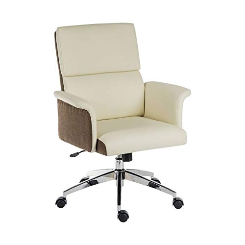 Image of Teknik Office Elegance Medium Back Faux Leather Chair - Color: Cream