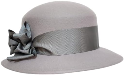 [コンプリット] ハット レディース ウール フェルト ドレスハット ライトグレー 23631-gr