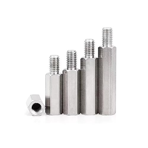SYDARSYN Abstandshalter Edelstahl Hex Distanzhülsen PCB Board Männlich Weiblich Gewinde Abstandsbolzen M6*25+8mm (5 Stück)