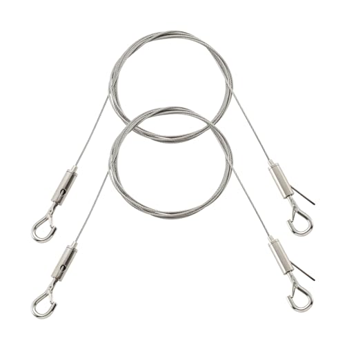 Image of HOME MASTER HARDWARE Adjustable Picture Hanging Wire,2 Pcs Mirror Frame Kit 2m x1.5mm Heavy Duty Stainless Steel Rope for Hanging Pictures,Mirrors,Light Lamp,Hold Up to 44lbs