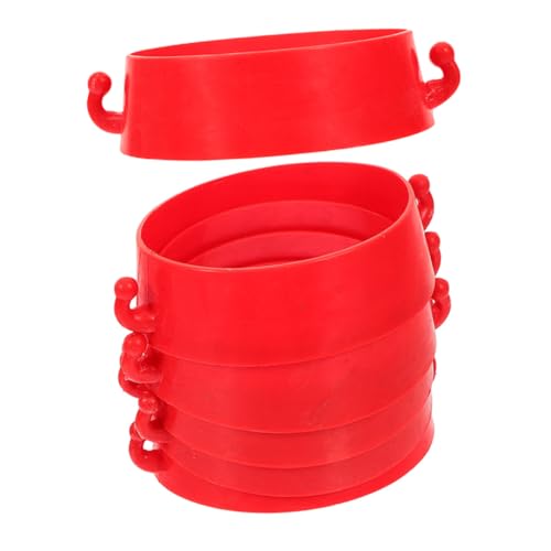 ERINGOGO 6pcs Barrier Chain Connectors Plastic Traffic Cone Connectors Red Secure Fit Portable Easy to Spot