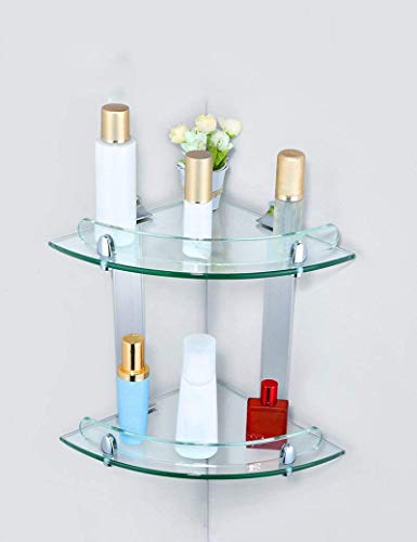 Estante de la toalla del cuarto de baño triangular con balda de cristal 3