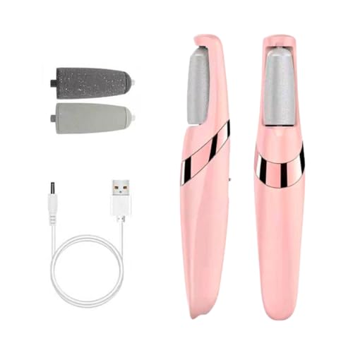 Lixa de Pé Elétrica com Bateria Recarregável e Controle de Velocidades Removedor de Calos para Pés Com Lixa Extra Portátil Spa dos Pés Raspador (Rosa)