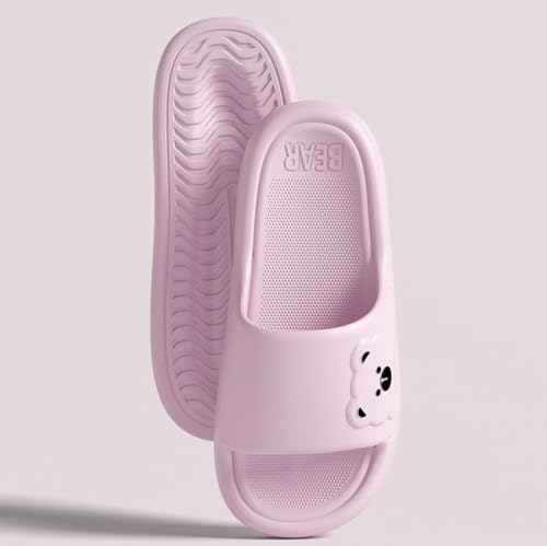 Cute Bear Shower Slippers Comfy Cartoon Thick Sole Non Slip Outdoor Indoor Shoes Quick Drying Pool Home Slides Sandals4