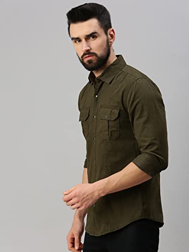 Image of Peppyzone Men's Regular Fit Cargo Shirt