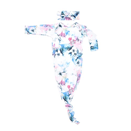 Image of Three Little Tots Newborn Baby Knotted Tie Gown - Infant