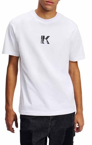 KARL LAGERFELD JEANS, Herren, Regular Kurzarm T-Shirt Mit K-Logo, Normale Passform, Weiss, L