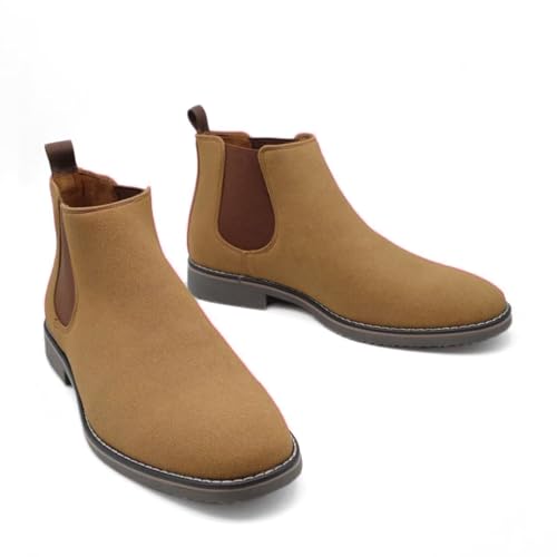 Image of Finishing & Sewing Men's Chelsea Boots, Smart Casual Slip On Ankle Boots