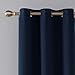 Deconovo Blackout Curtain Panel – Solid Grommet Top, Thermal Insulated & Energy‑Saving, Machine‑Washable Room Darkening Window Treatment for Bedroom & Living Room, 1 Panel, Navy Blue, 42W x 84L