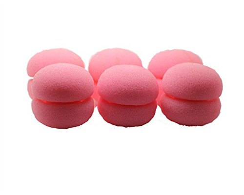 Cute Soft Round Sponge Ball Hair Curlers / Roller For Lady, pink,6pcs