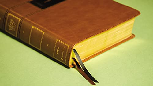 Image of NIV, The Grace and Truth Study Bible (Trustworthy and Practical Insights), Large Print, Leathersoft, Brown, Red Letter, Comfort Print