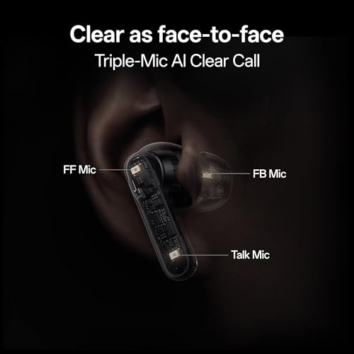 Image of Oppo Enco Air5 Pro True Wireless in-Ear Earbuds with 12mm Dynamic Driver and 55dB ANC with Hi-Res Audio with LHDC 5.0, 54Hrs Playtime,Low Latency,Fast Charging.(Matte Black)