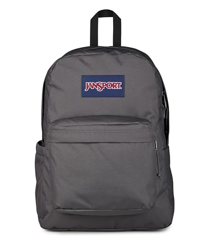 Image of JanSport SuperBreak Plus Backpack with Padded 15-inch Laptop Sleeve and Integrated Bottle Pocket - Spacious and Durable Daypack for Work and Travel, Smokey Grit
