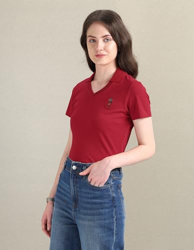 Image of U.S. Polo ASSN. Women's Cotton Regular Fit Solid Polo Shirt
