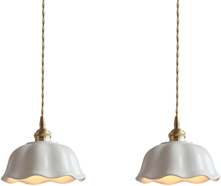Lustre en céramique blanche et corde réglable E27, plafonnier dôme vintage haut de gamme