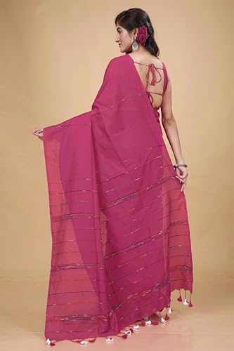 Image of Women's Traditional Bengal Handloom Soft Cotton Khesh Saree