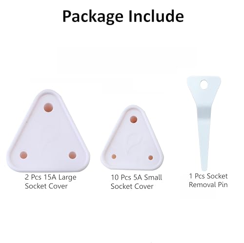 PROTOWARE 12 Piece Baby Safety Child Proofing Electric Socket Plug Guards Switch Board Cover with Removal Pin (White) (Image - 4)