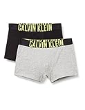 Calvin Klein Jungen 2PK Trunks Unterwäsche, Greyheather/Pvhblack, 10-12