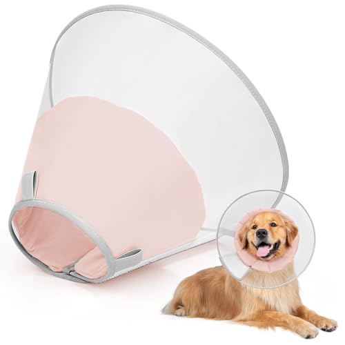 Dog Cone Collar for Recovery: Soft Elizabethan Collar Alternative to Stop Licking, Adjustable Pet Cone for Large, Medium, Small Dogs, for Surgery, Spay, Injury, Skin Treatment