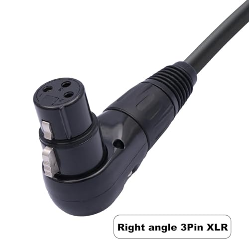 Plyisty XLR Microphone Extension Cable, 90 Degree XLR Female to Straight XLR Male 3Pin Microphone Cable, for Speaker Mixer - Image 2