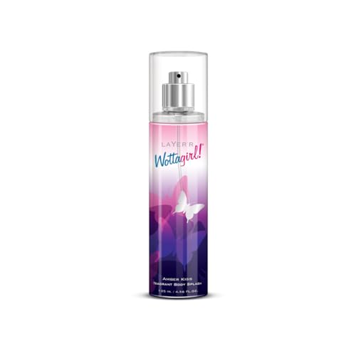 Wottagirl Amber Kiss Body Splash for Women | Floral & Aquatic Scent with Peony, Rose & Musk | Long Lasting Mist, Gentle on Skin | 135ml