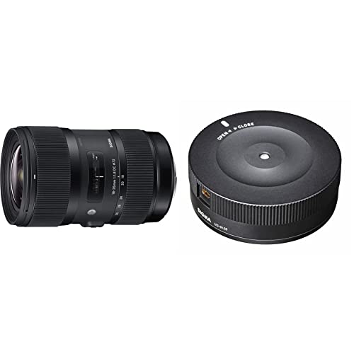 Sigma 210101 18-35mm F1.8 DC HSM Lens for Canon - Black & 878101 USB Dock Mount for Canon Lens-Black