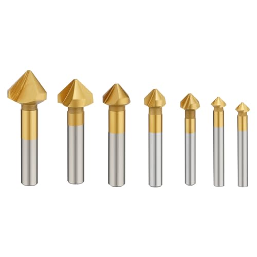 Image of Milling Cutter Chamfer Endmills Tool CNC Maching 3 Flute 90 Degree Milling Reamer M35 Hardness Steel Metel Cutter HSS-Co Set 7PCS